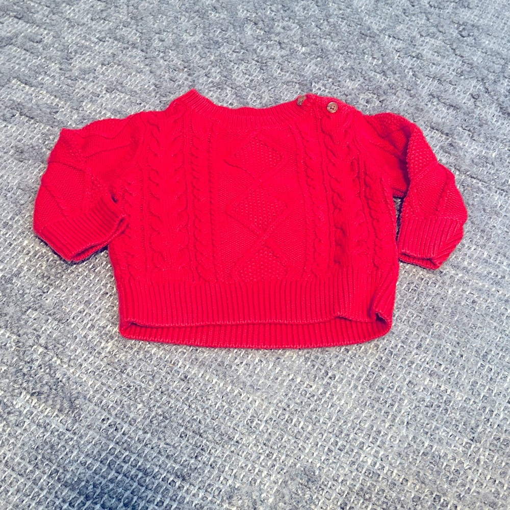 Red Cable Knit 6-12 Months Baby Boys Sweater